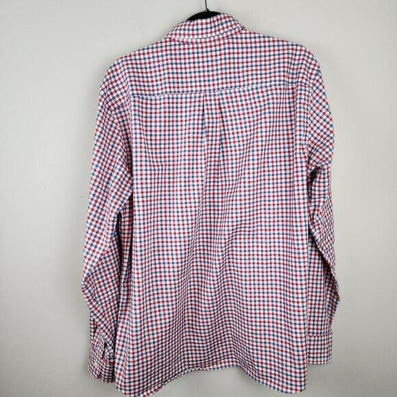 Vineyard Vines Men sz M red blue check whale button down shirt classic fit - Picture 5 of 10